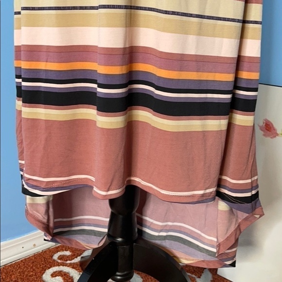 nwot Maurices Pink Beige Stripes Convertible Hi-low Maxi Dress US XS - Picture 4 of 6